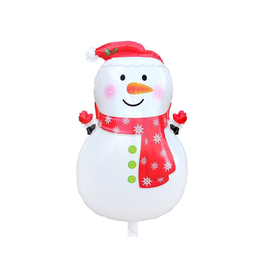Balon Om de Zapada, Flippy, din Folie de Aluminiu, Tema Craciun, 65 x 43 cm, Alb/Rosu - vivimall.ro