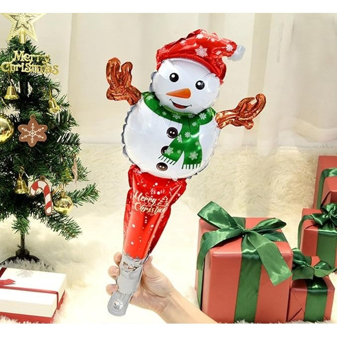 Detaliu balon Flippy Om de Zăpadă folie aluminiu, motiv Crăciun, culori festive multicolor