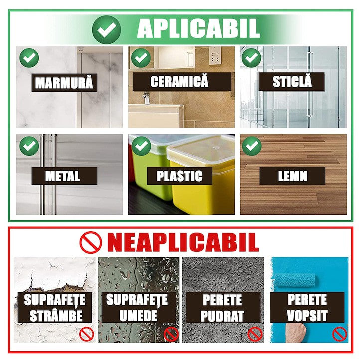 Banda Dublu Adeziva, Flippy, Transparenta, Rezistenta la Apa, Reutilizabila, Tehnologie Nano, 50mm x 1mm x 5m, Fara Urme