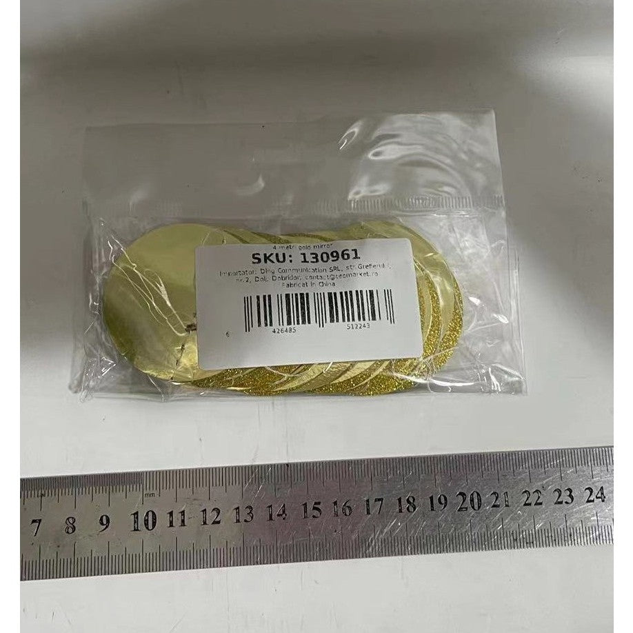 Banner cu Cerculete, Vivimall, Tip Franjuri, 4 m, Rola de Ata Inclusa, Auriu - vivimall.ro