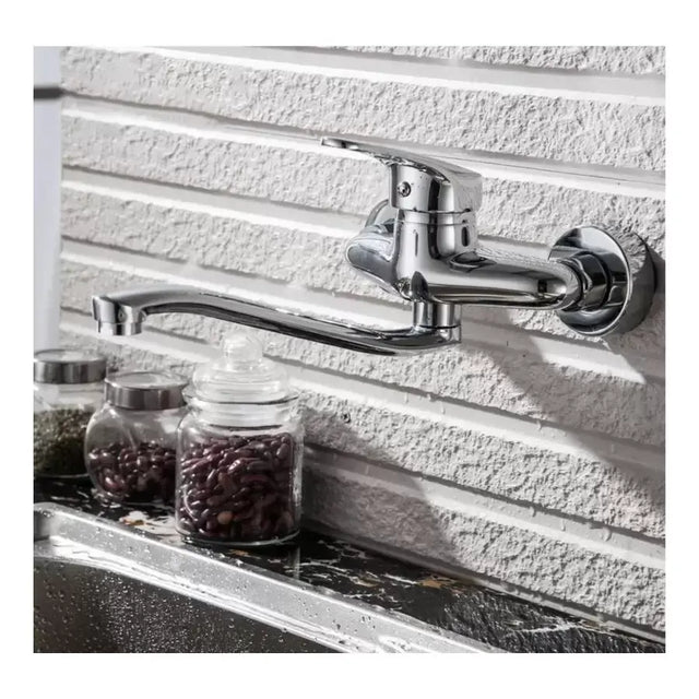 Baterie Bucatarie Cu Pipa Rotativa, Aliaj, Crom - vivimall.ro