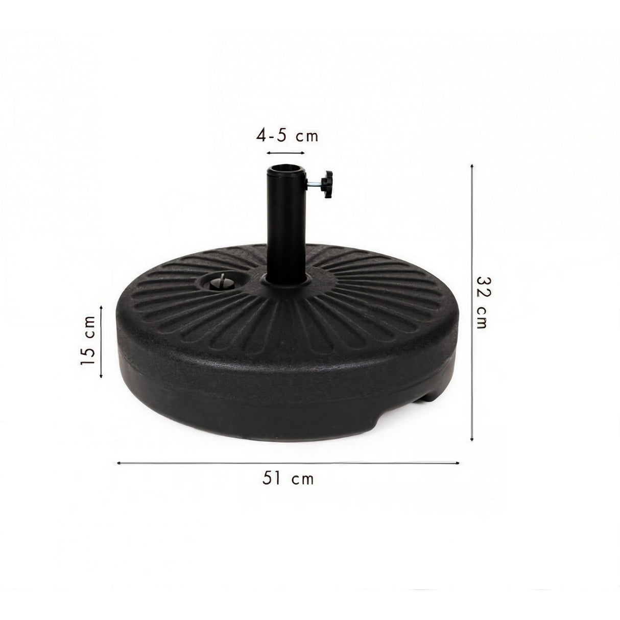 Baza Umbrela Din Plastic Rotunda, 22 Litri, Neagra - vivimall.ro