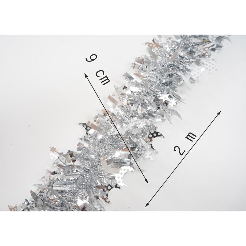 Beteala Craciun, Flippy, argintiu, marimea: 2 m x 9 cm x 9 cm material:folie PVC, interior/exterior - vivimall.ro