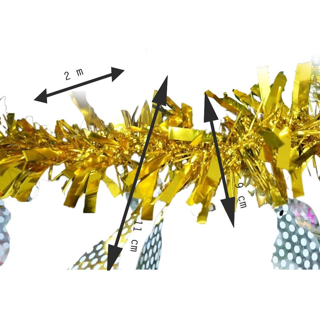 Beteala Craciun, Flippy, auriu, marimea: 2 m x 11 cm x 9 cm material:folie PVC, interior/exterior - vivimall.ro