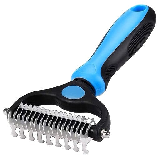 Perie Pentru Parul De Animale Albastru | FluffEase 2 - vivimall.ro