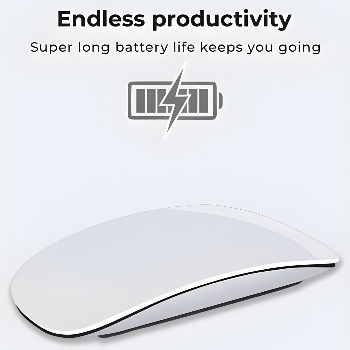 Mouse wireless FLIPPY M103 alb cu receiver USB nano, detaliu port de încărcare