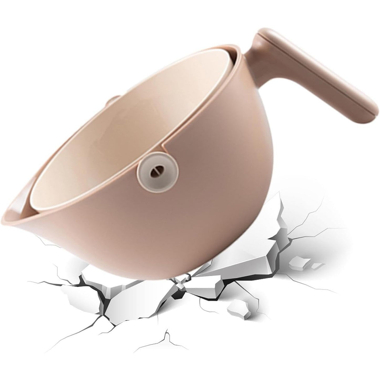 Bol cu Doua Straturi, Vivimall, pentru Fructe, Legume, cu Cos de Scurgere a Apei, 2L, din ABS+PP, 29.9 x 22.5 x 11.8 cm, Maro - vivimall.ro