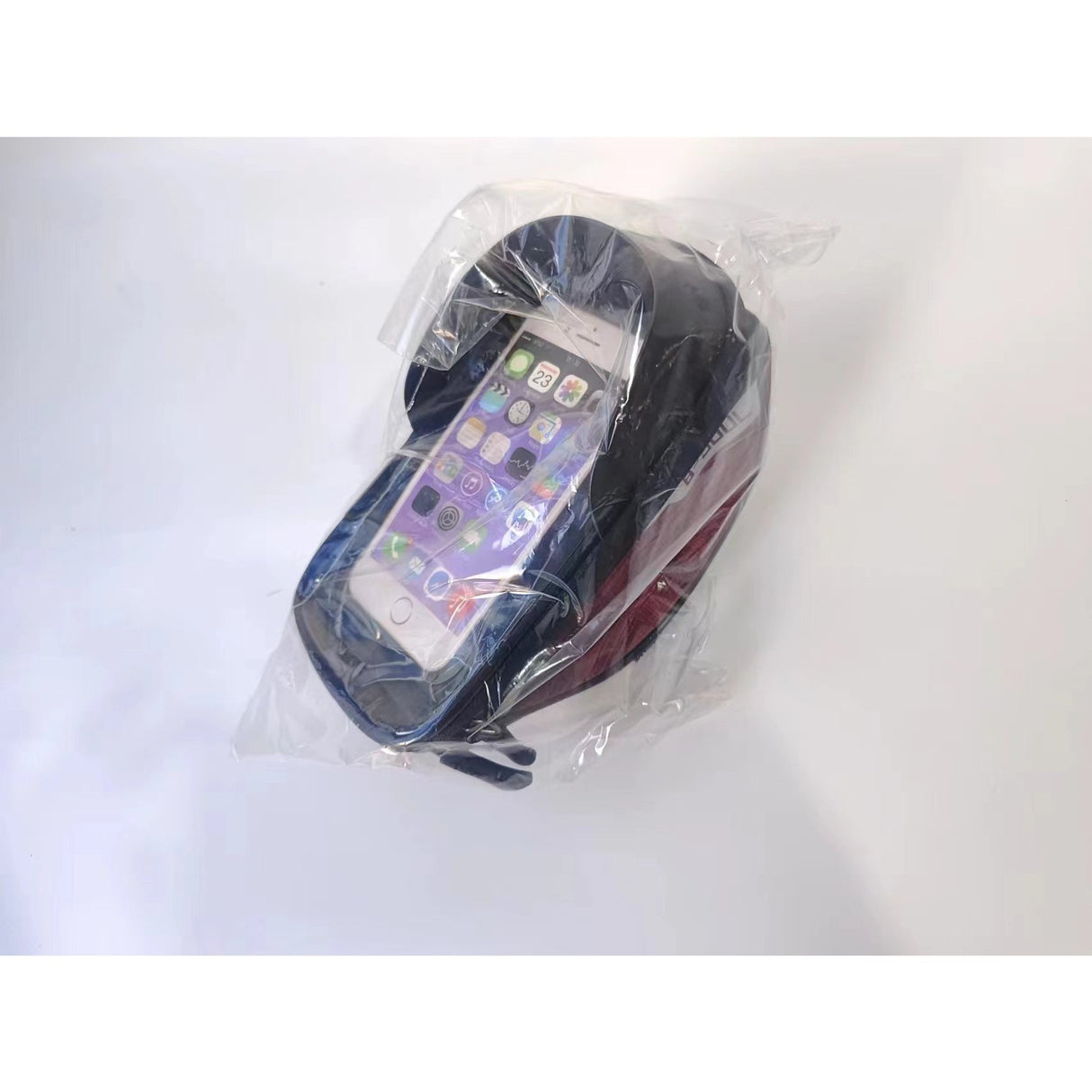 Borseta bicicleta impermeabila cu husa pentru telefon Flippy, montare pe ghidon, compatibila cu telefoane de pana la 16 cm, spatiu depozitare, 18.5x9.5 cm, rosu - vivimall.ro