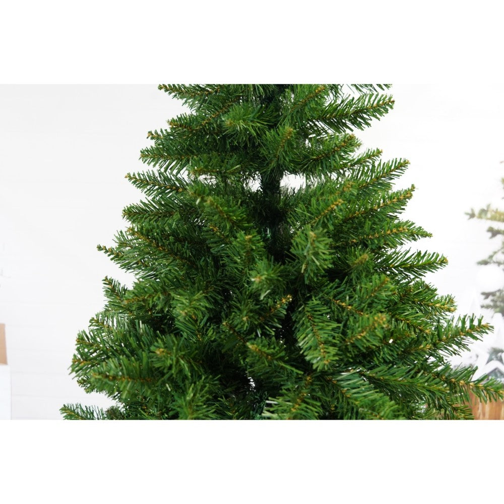 Brad artificial de Craciun, clasic, pentru interior/exterior, inaltime 150 cm, diametru 88 cm, 437 ramuri, Flippy, verde, suport metalic inclus - vivimall.ro