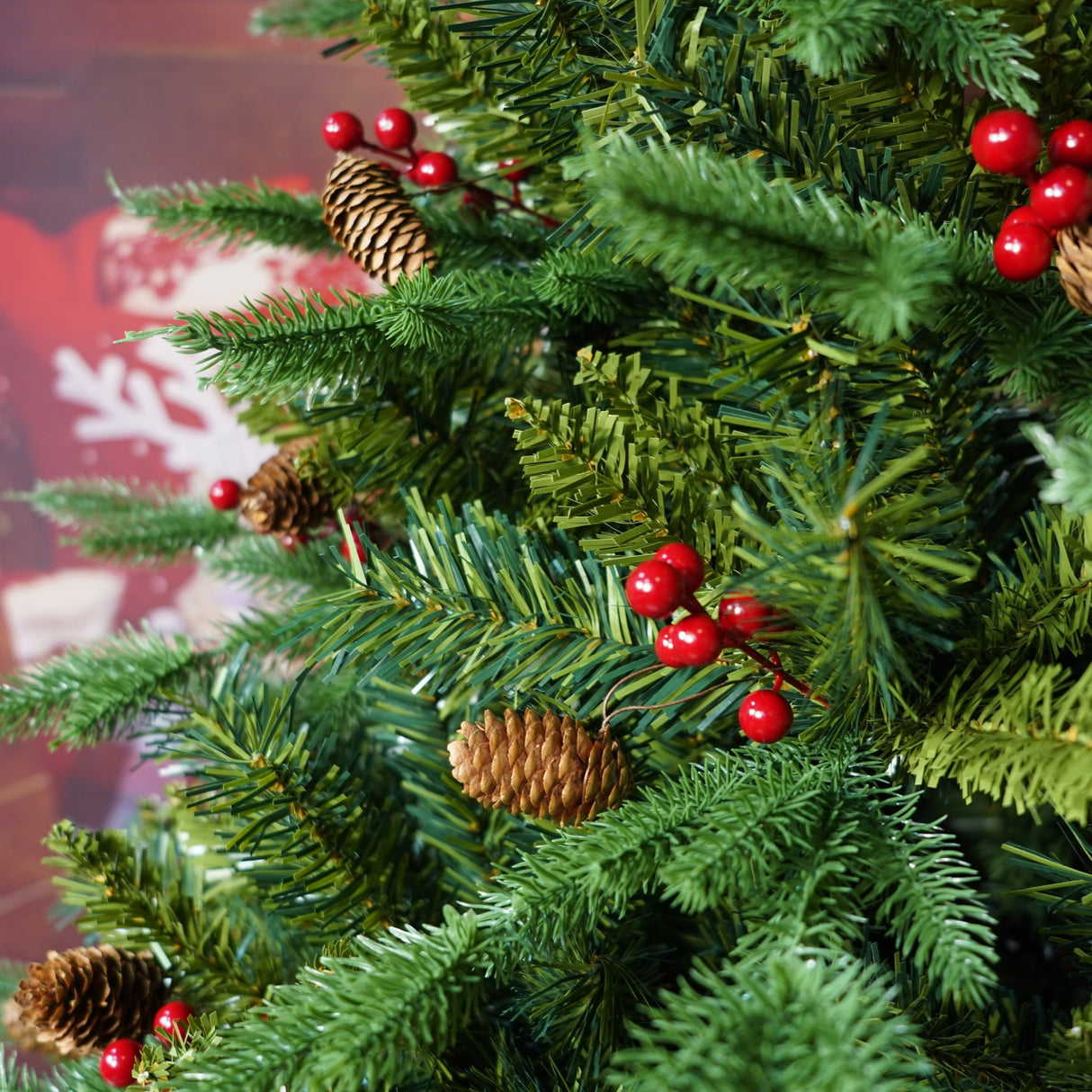 Brad Artificial bogat de Craciun Premium, Flippy, 2.10 m inaltime, suport metalic inclus, Verde, Decorat, Interior/ Exterior, 1172 ramuri - vivimall.ro