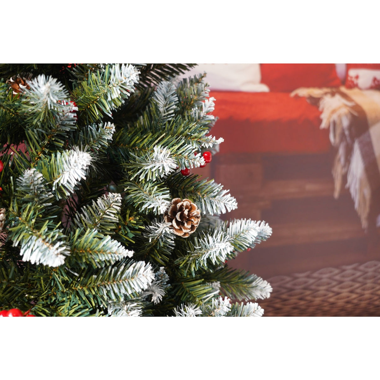 Brad Artificial de Craciun, Flippy, Sectionat pentru Perete/ Colt, 1.50 m inaltime, Verde, Decorat, Diametru Inferior 83 cm, Interior/ Exterior - vivimall.ro