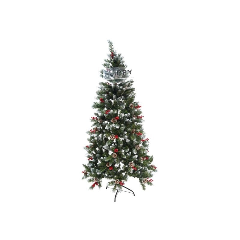 Brad Artificial de Craciun, Flippy, Sectionat pentru Perete/ Colt, 1.50 m inaltime, Verde, Decorat, Diametru Inferior 83 cm, Interior/ Exterior - vivimall.ro