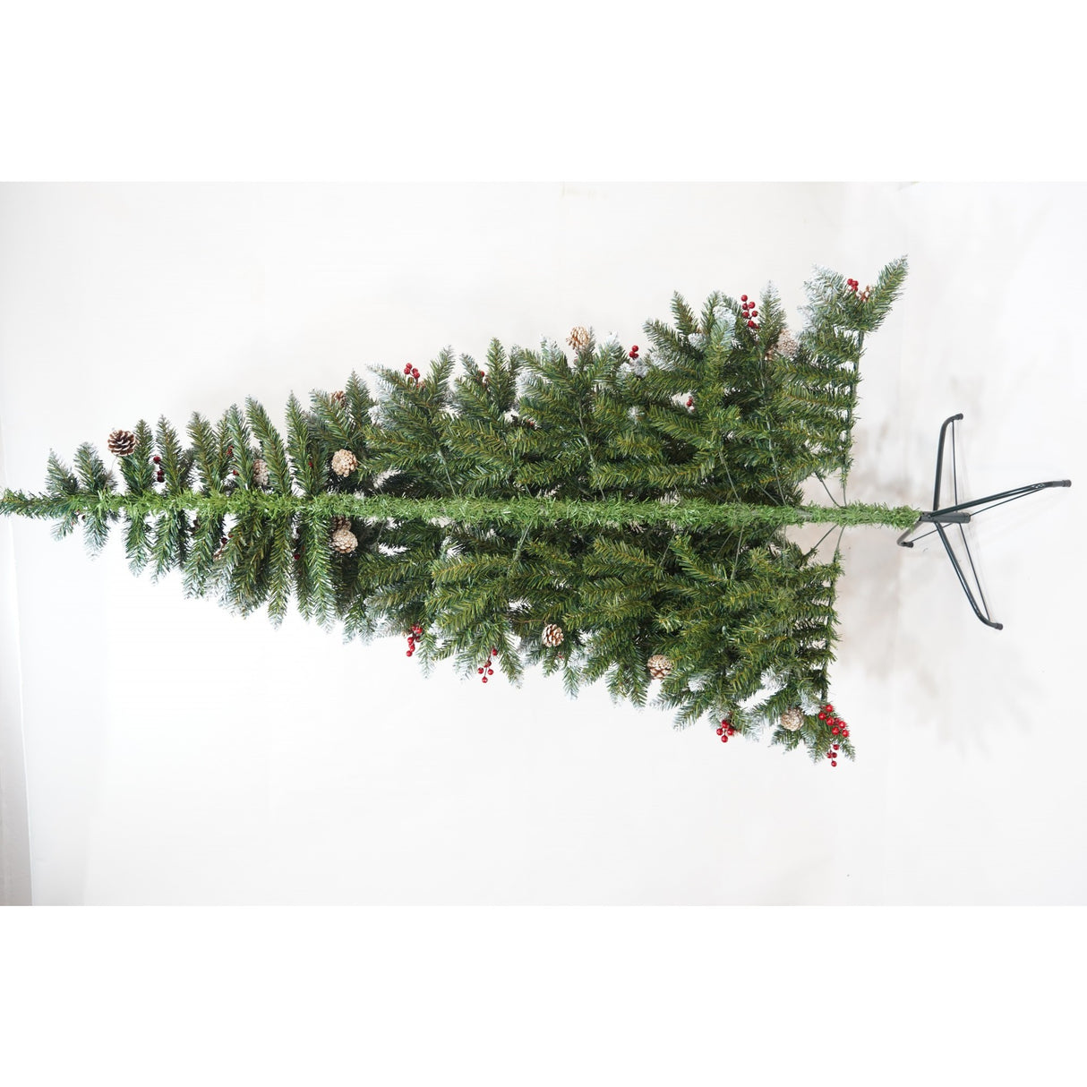 Brad Artificial de Craciun, Flippy, Sectionat pentru Perete/ Colt, 1.80 m inaltime, Verde, Decorat, Diametru Inferior 95 cm, Interior/ Exterior - vivimall.ro