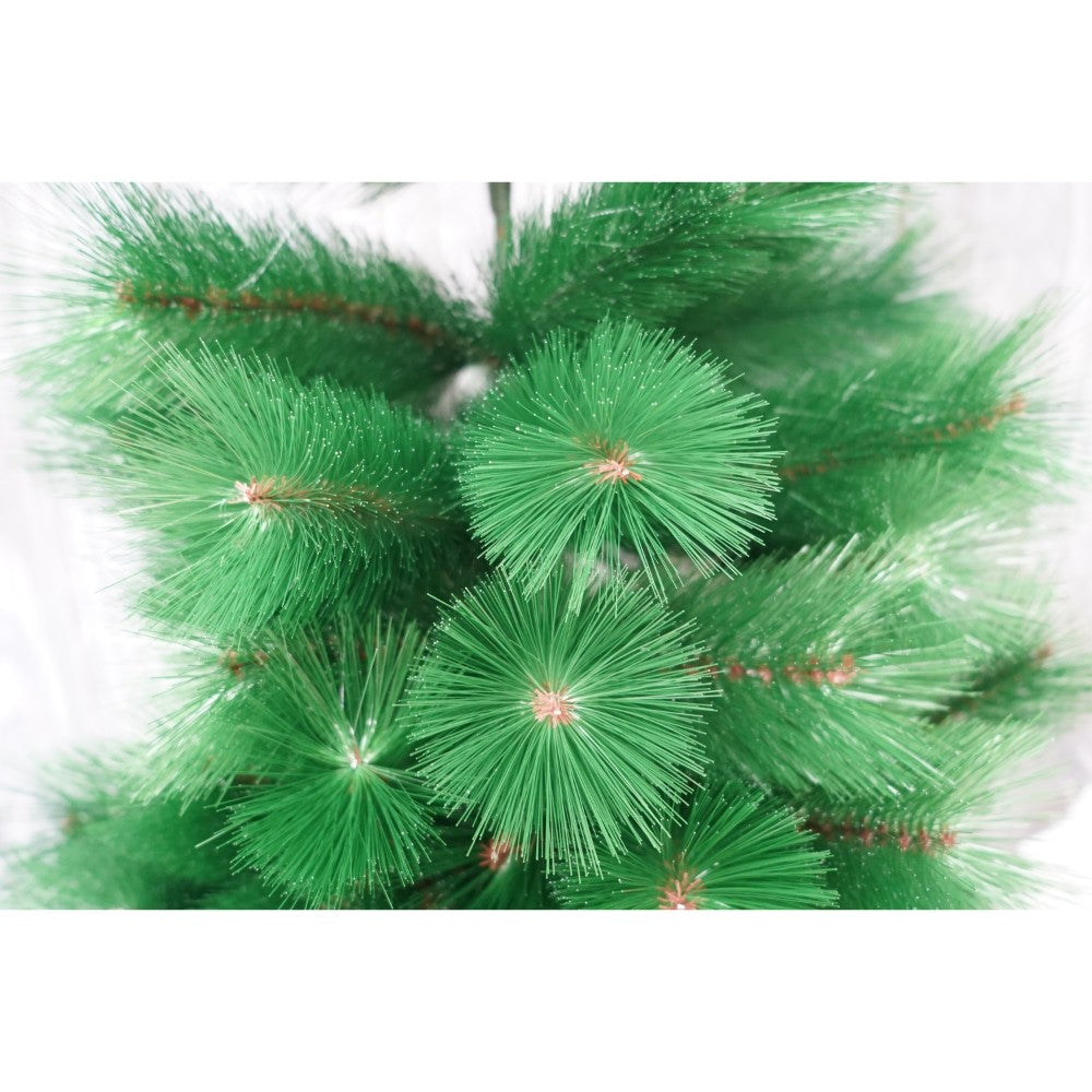 Brad artificial de Craciun tip pin, clasic, pentru interior/exterior, inaltime 180 cm, Flippy, verde, suport metalic inclus - vivimall.ro