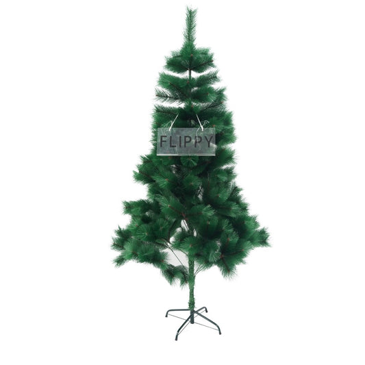 Brad artificial de Craciun tip pin, clasic, pentru interior/exterior, inaltime 180 cm, Flippy, verde, suport metalic inclus - vivimall.ro