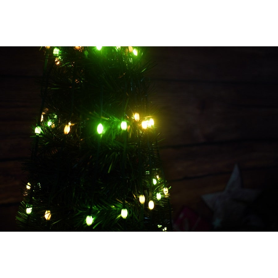 Brad artificial Pop-Up Vivimall, cu instalatie integrata, Lumini RGB, Suport inclus, Stea luminata, 304 Led, 180 cm, Material PVC, Verde