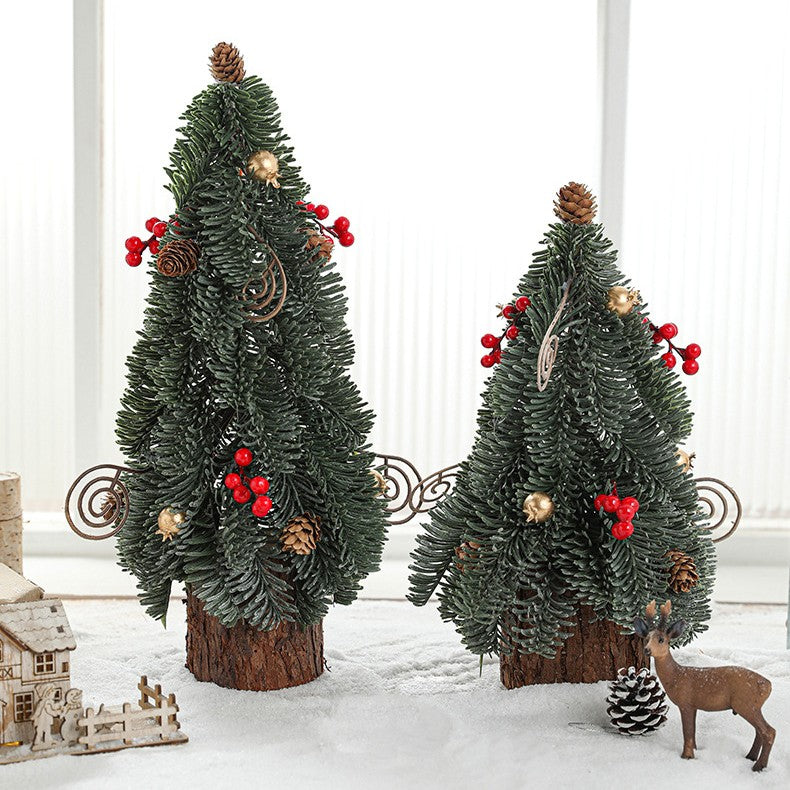 Decoratiune Craciun pentru Masa, Flippy, Ornament de Decor Model Brad de Craciun de Dimensiuni Mici, pentru Birou si Interior, din Plastic 26 x 12 x 12 cm, Verde - vivimall.ro