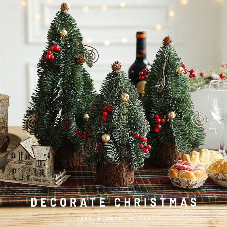 Decoratiune Craciun pentru Masa, Flippy, Ornament de Decor Model Brad de Craciun de Dimensiuni Mici, pentru Birou si Interior, din Plastic 30 x 15 x 15 cm, Verde - vivimall.ro