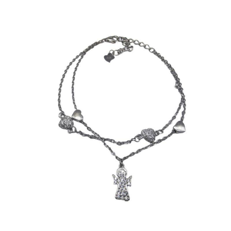 Bratara Argint 925 Ingeras cu Inimioare