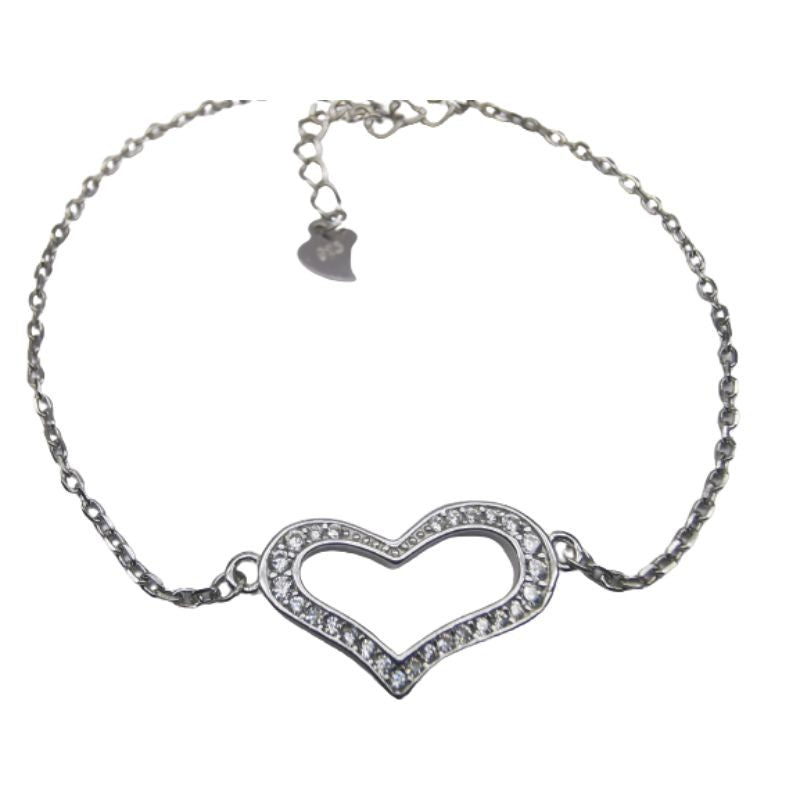 Bratara Argint 925 Inima Contur Asimetrica