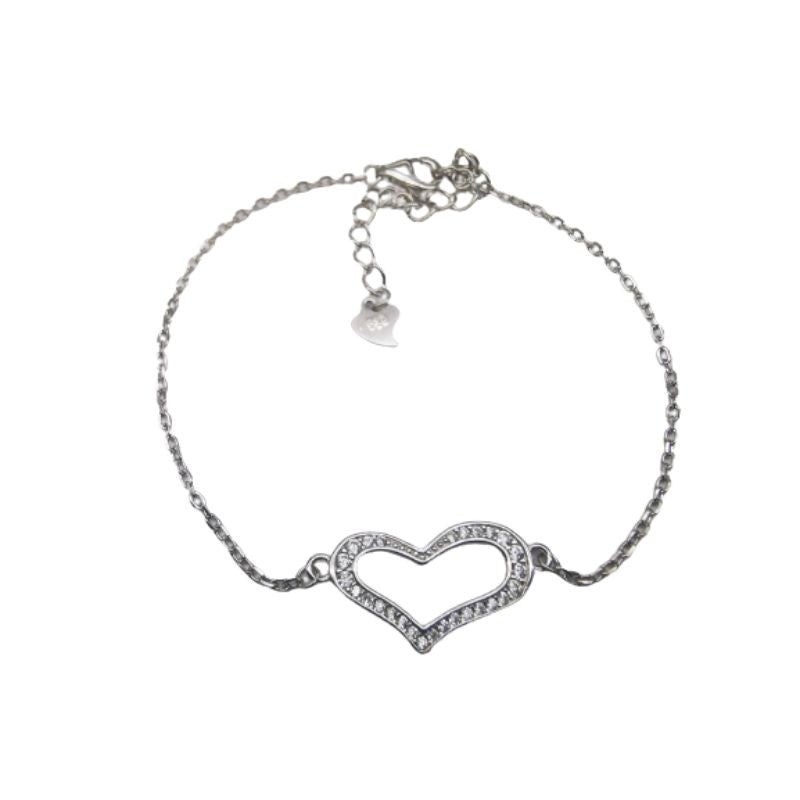 Bratara Argint 925 Inima Contur Asimetrica