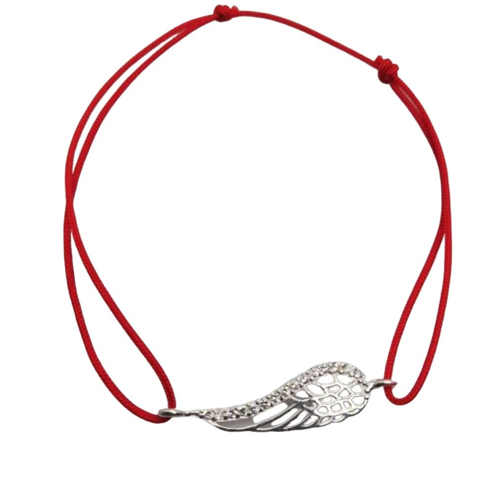 Bratara Snur Reglabil, Argint 925, Aripa cu Pietre, Jolie Silver, 0.9 g, 2.5 cm x 0.8 cm - vivimall.ro