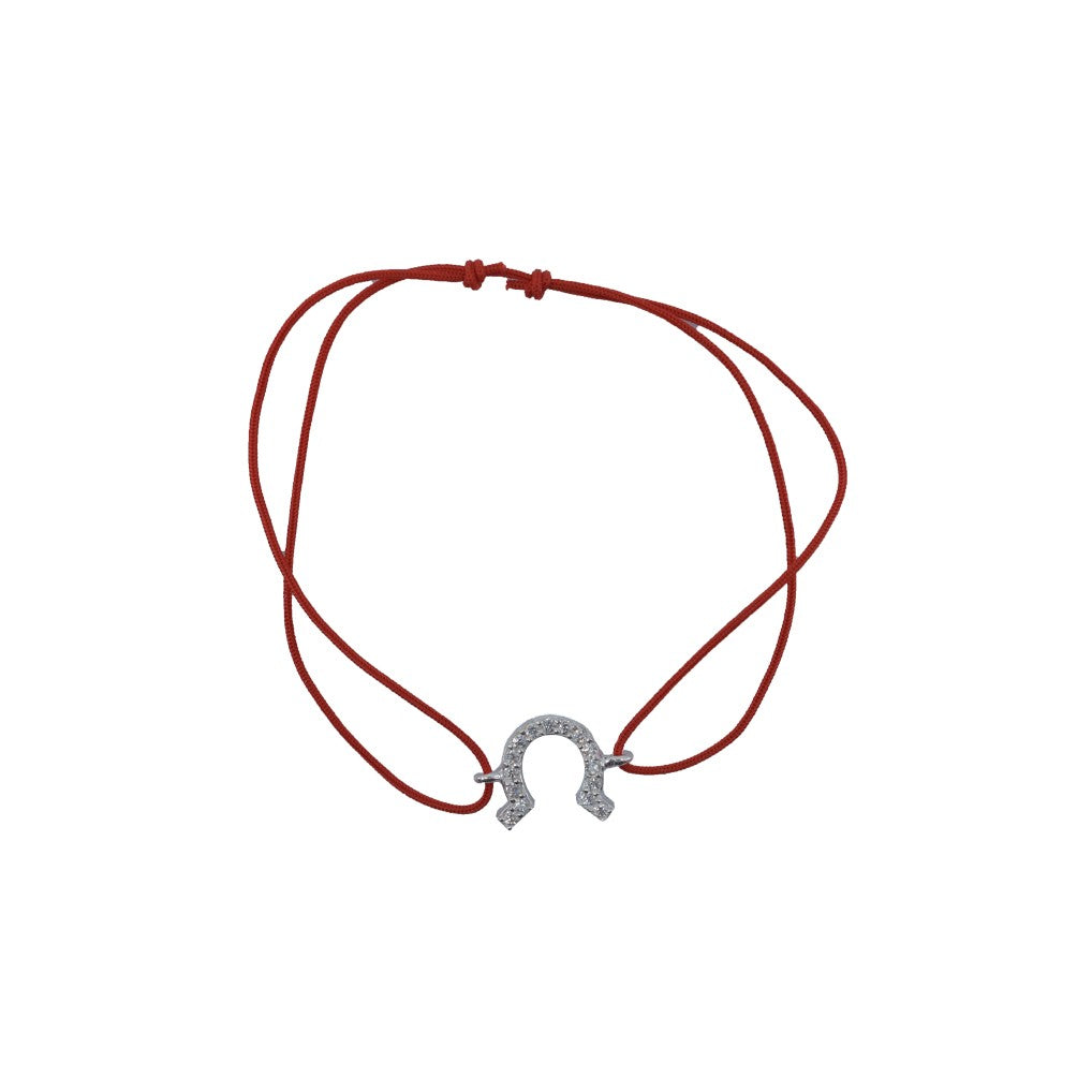 Bratara Snur Reglabil, Argint 925, Potcoava Cu Pietre, Jolie Silver, 0.5 g, 1.5 cm x 1.2 cm - vivimall.ro