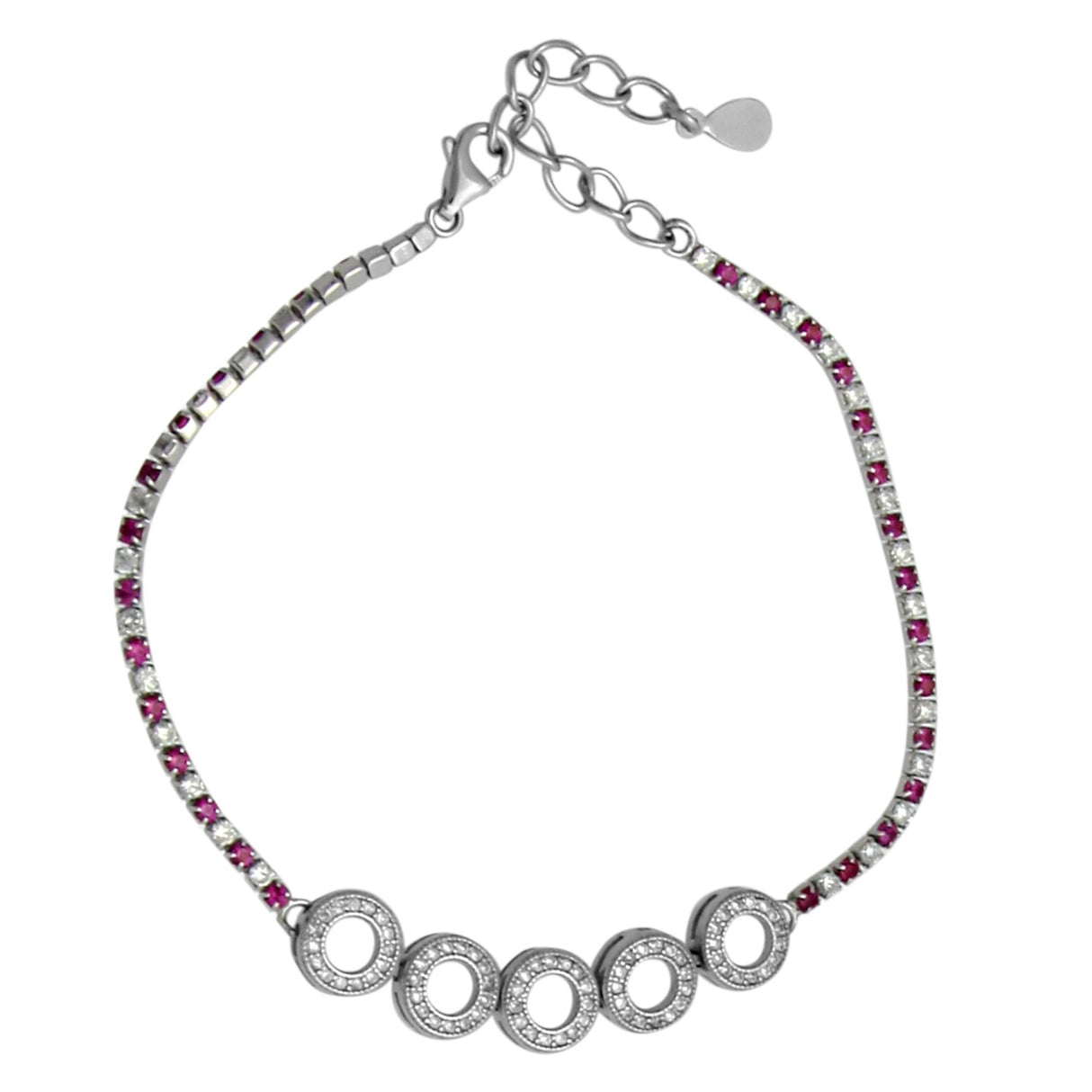 Bratara din Argint 925 tip Tenis cu Cercuri si Zirconii - vivimall.ro