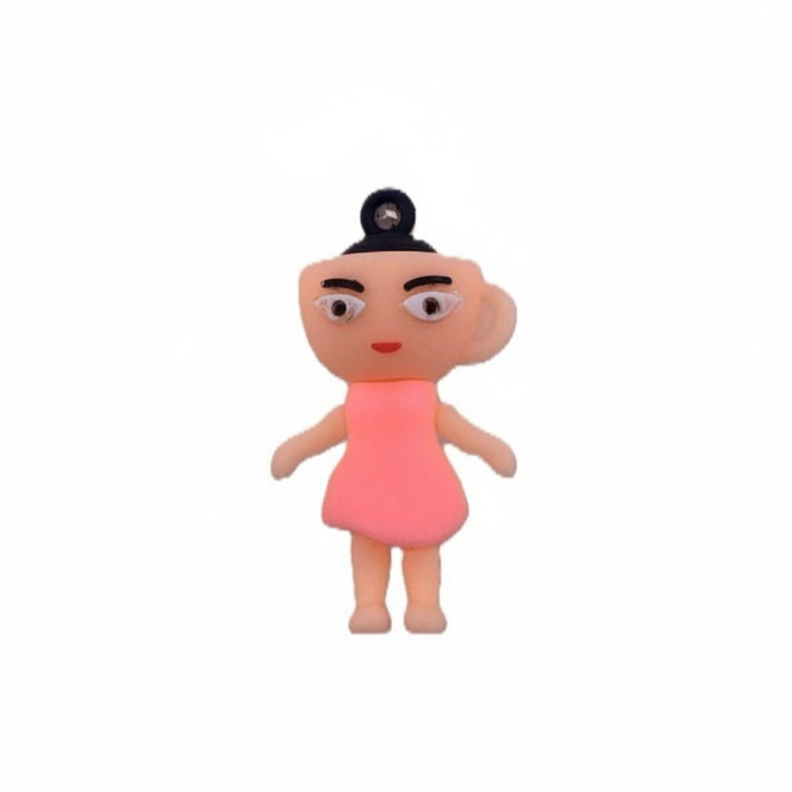 Breloc silicon Flippy Ballerina Cappuccina roz, 4 cm, figurină Brainrot, vedere frontală completă