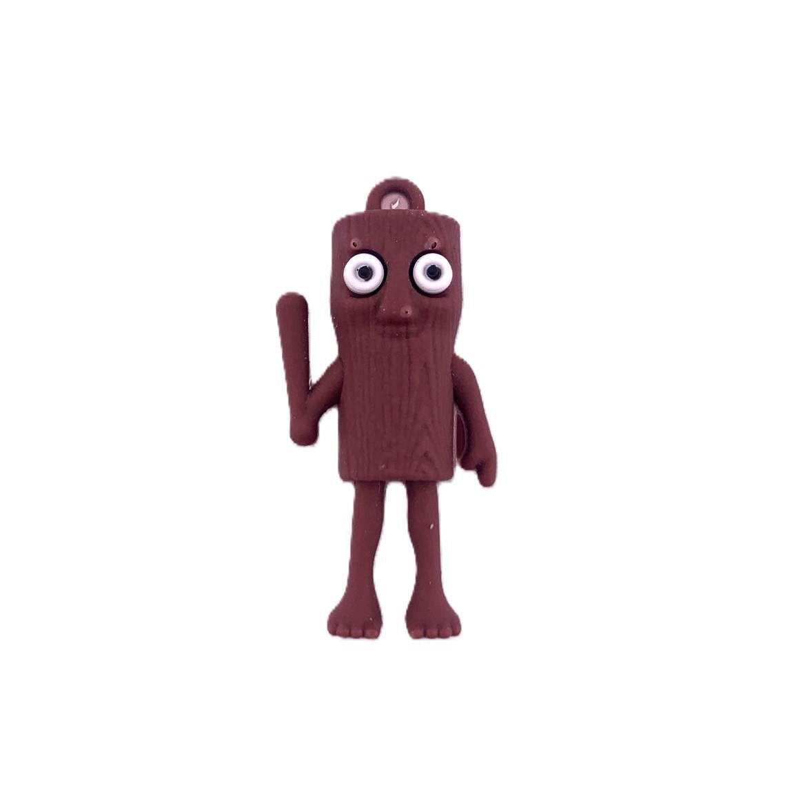 Breloc silicon Flippy figurină Tung Tung Sahur Brainrot, 4 cm, culoare maro, vedere frontală