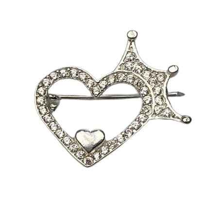 Brosa Argint 925 Inima si Coronita - vivimall.ro