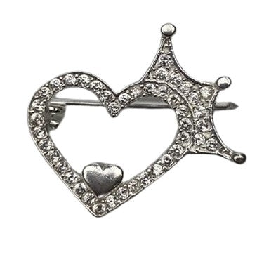 Brosa Argint 925 Inima si Coronita - vivimall.ro