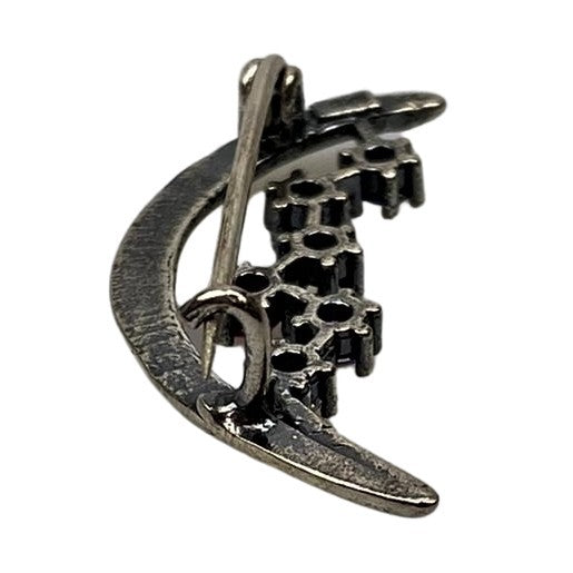 Brosa Argint 925 Semiluna cu Pietre Colorate - vivimall.ro