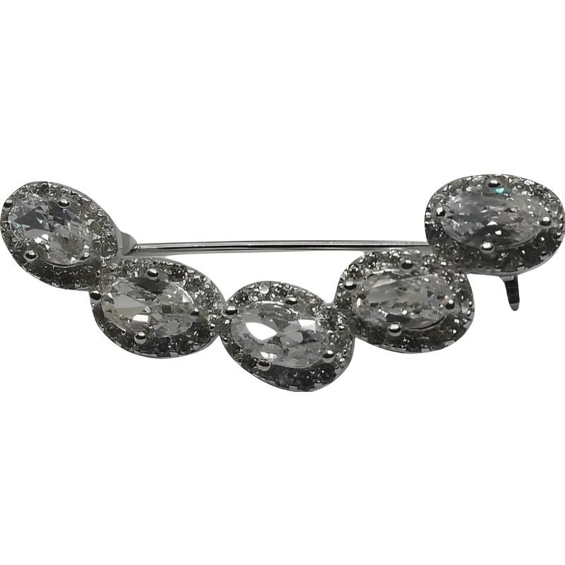 Brosa din Argint 925 Semicerc cu Zirconii - vivimall.ro