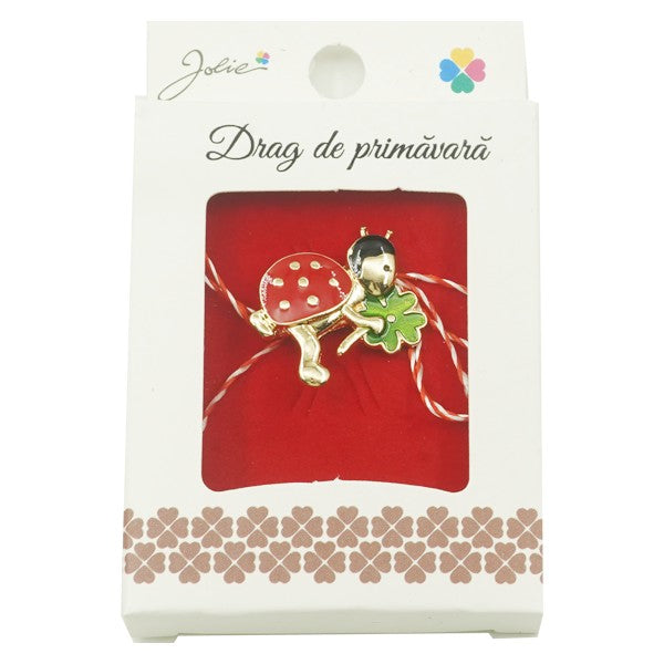 Brosa Mica in Cutie Jolie model Buburuza cu Trifoi - vivimall.ro