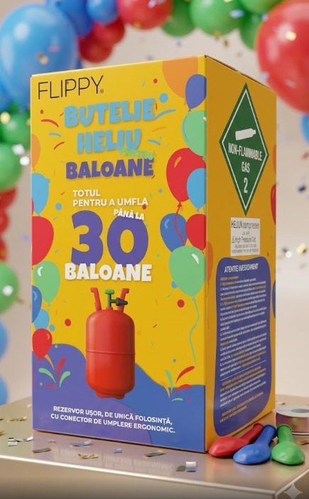 Butelie Heliu de Unica Folosinta, Butelie pentru 30 Baloane Latex, Ideala pentru Petreceri si Evenimente, 7l, 20x20x37, Rosu - vivimall.ro