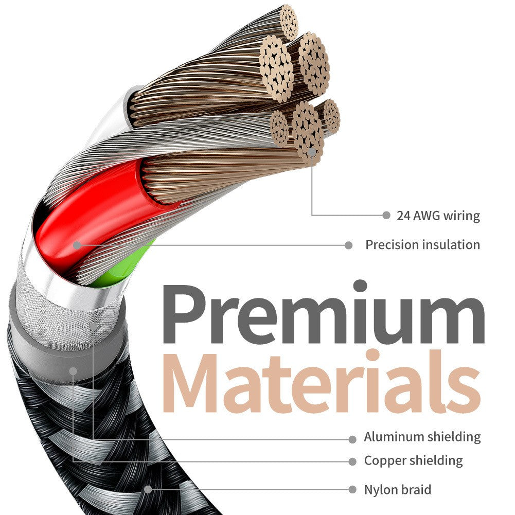 Cablu de Date pentru Telefon, Flippy, Cablu USB spre Lightning Compatibil cu iPhone, Lungime 2 M, Impletit Triunghiular in 2 culori, Rosu Negru - vivimall.ro