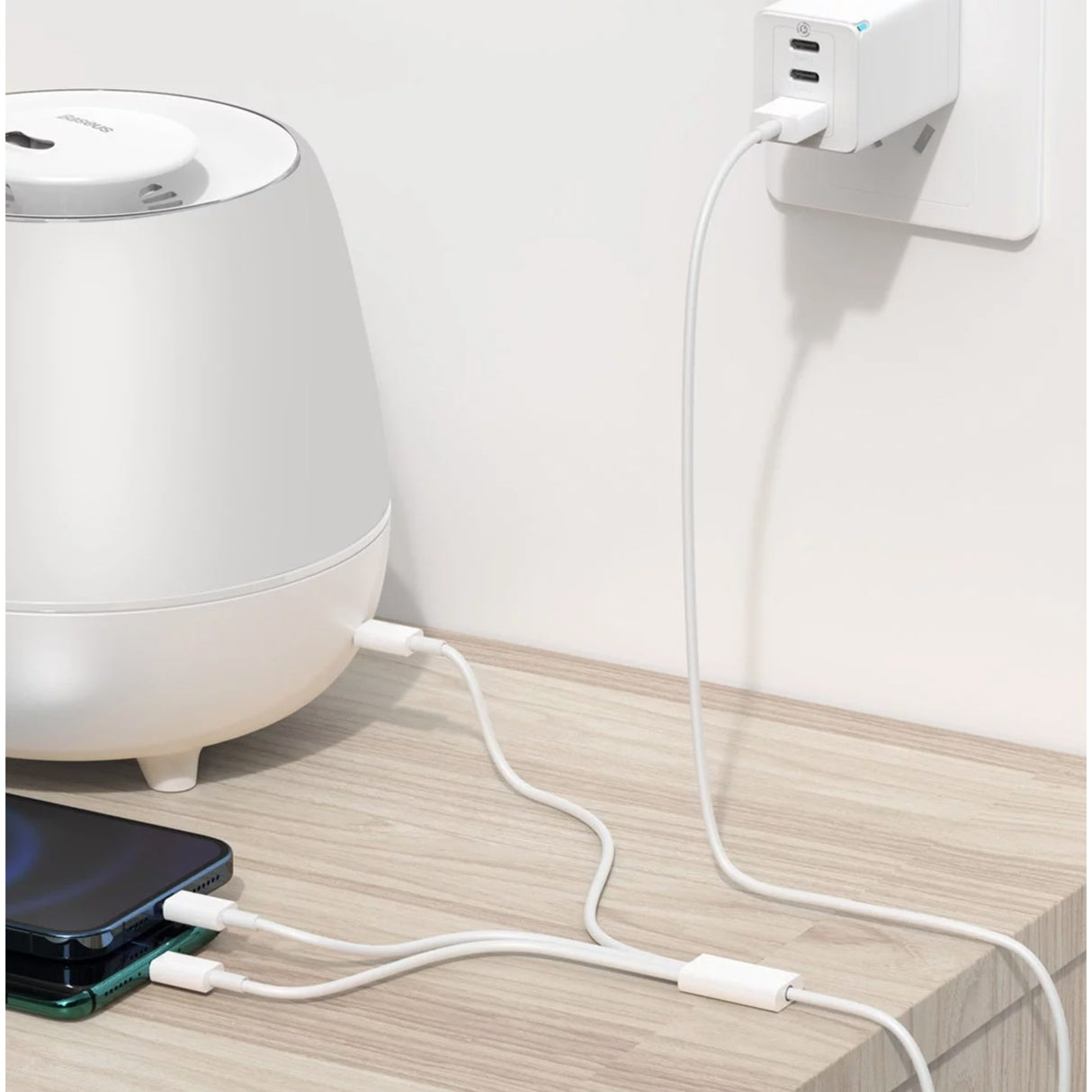 Cablu USB 3in1 Flippy SX - 21, USB la micro USB/USB-C/compatibil iphone, 3A, 1.2m (alb) - vivimall.ro