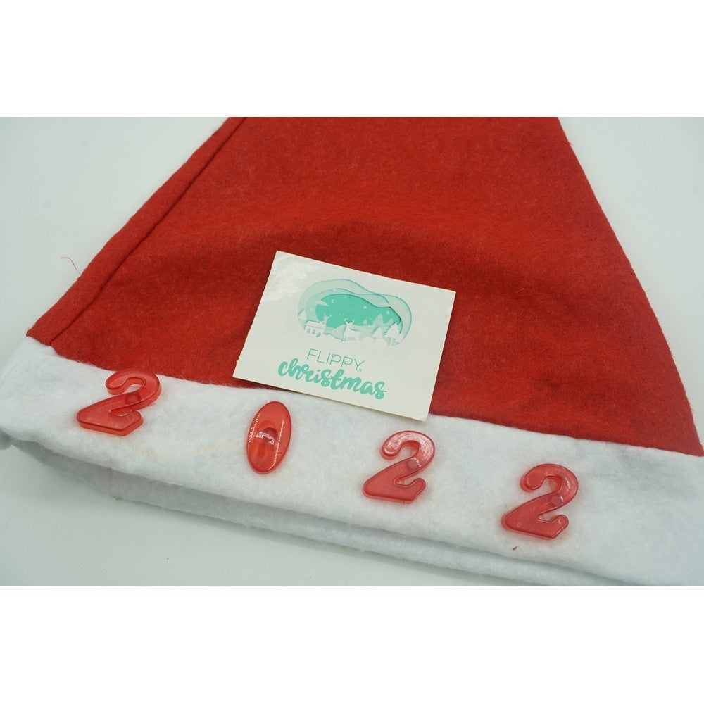 Caciulita de Mos Craciun,Vivimall, cu inscriptie 2022 si led, rosie, marime universala, poliester - vivimall.ro