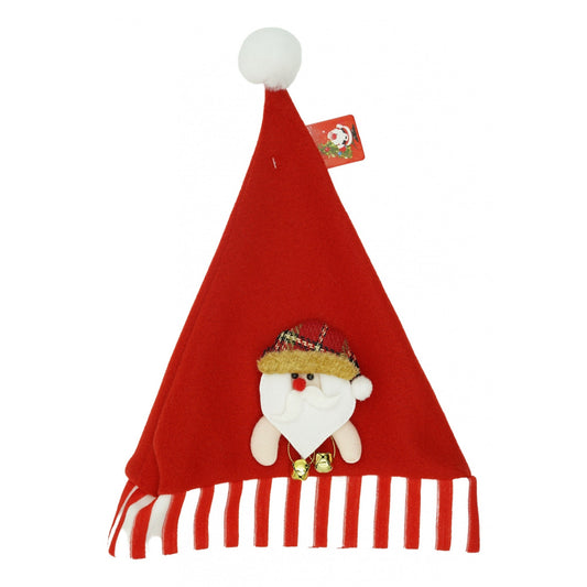 Caciulita de Mos Craciun, Flippy,cu ornament de Mos Craciun, rosie, marime universala, material textil - vivimall.ro