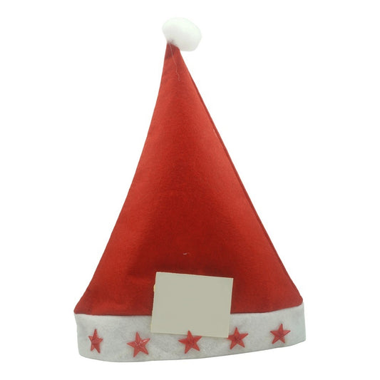 Caciulita de Mos Craciun,Flippy, cu stele  ,led si muzica, rosie, marime universala, poliester - vivimall.ro