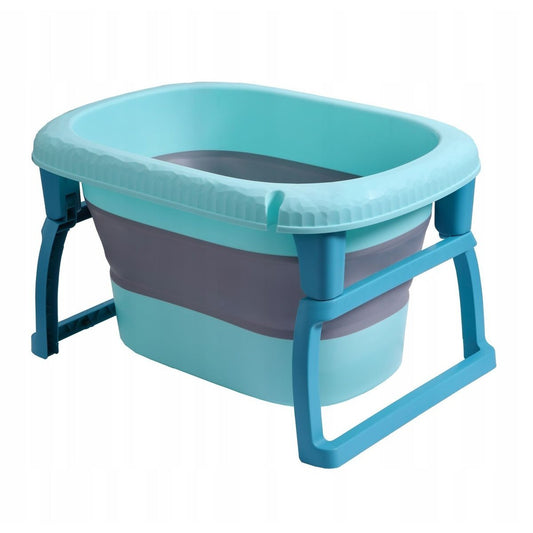 Cada Pliabila Pentru Baie, Din Pp+Tpe, Pentru Copii 0-6 Ani, Cu Picioare, Suport De Sezut, Scurgere Etans, 48.5X25X72 Cm, Albastru - vivimall.ro
