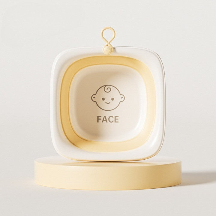 Cada Pliabila pentru Baie pentru Copii, Vivimall, Cadita pentru Bebelusi, Model Patrat pentru Fata, Galben, 32x27.5x3.7 cm, 4 L - vivimall.ro