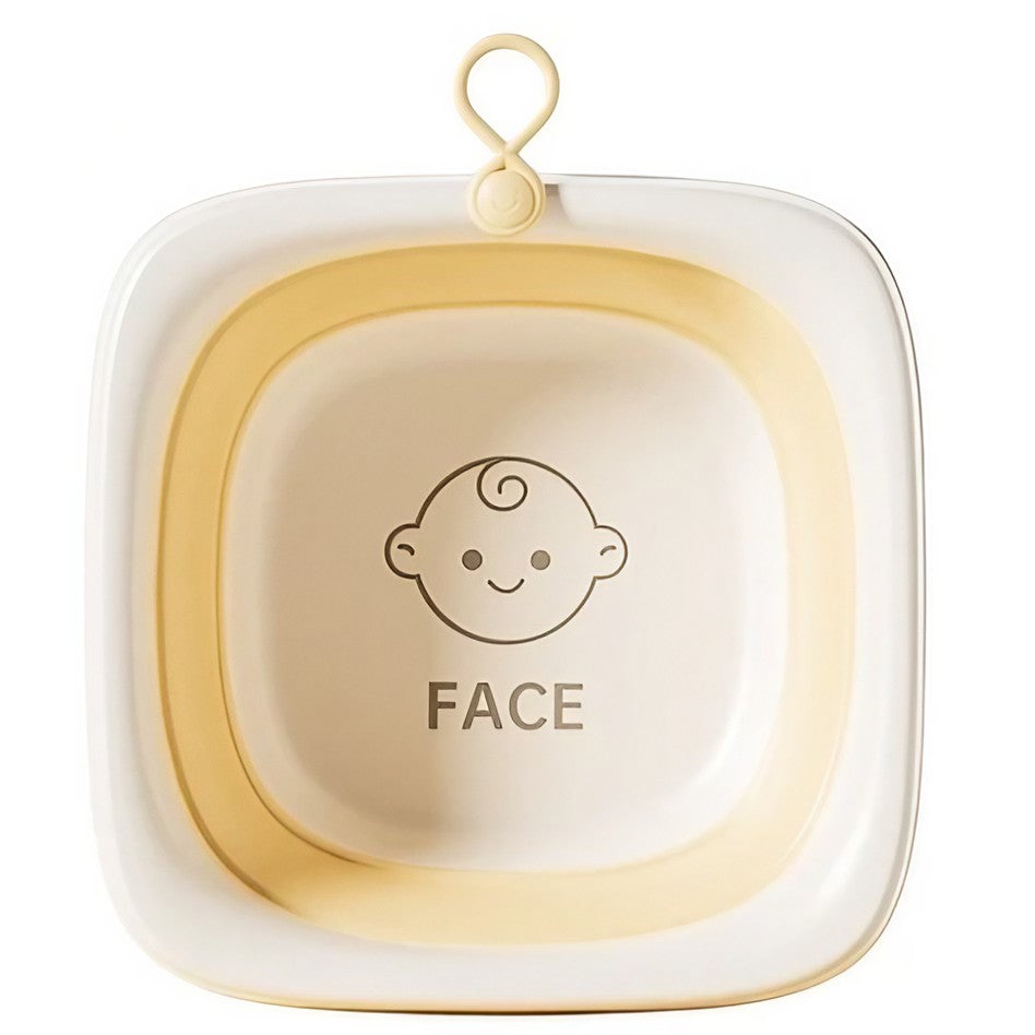 Cada Pliabila pentru Baie pentru Copii, Vivimall, Cadita pentru Bebelusi, Model Patrat pentru Fata, Galben, 32x27.5x3.7 cm, 4 L - vivimall.ro