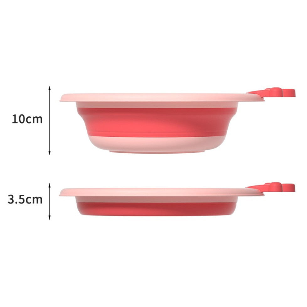 Cada Pliabila pentru Baie pentru Copii, Vivimall, Cadita pentru Bebelusi, Model Rotund cu Iepuras, Roz, 30x31x3.5 cm, 3.3 L - vivimall.ro