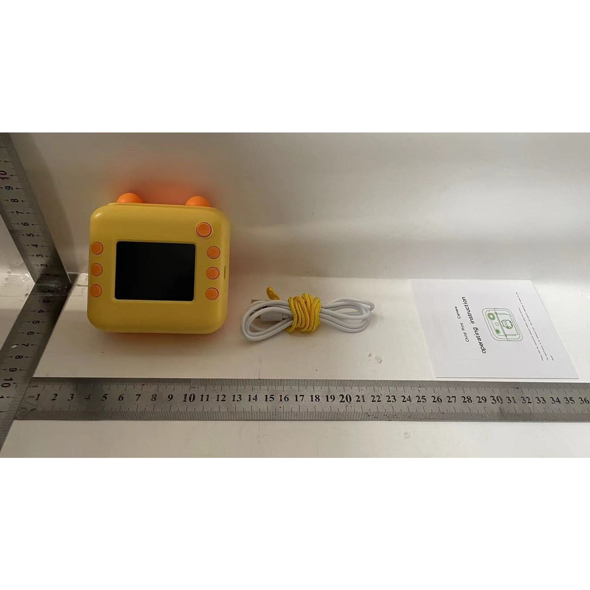 Camera Instantanee pentru Copii, Vivimall, cu Functie de Printare, Cablu USB-C, Bluetooth, compatibil iOS/Android, Imprimare APP, Model Urechi, Snur Subtire Inclus, Portocaliu - vivimall.ro