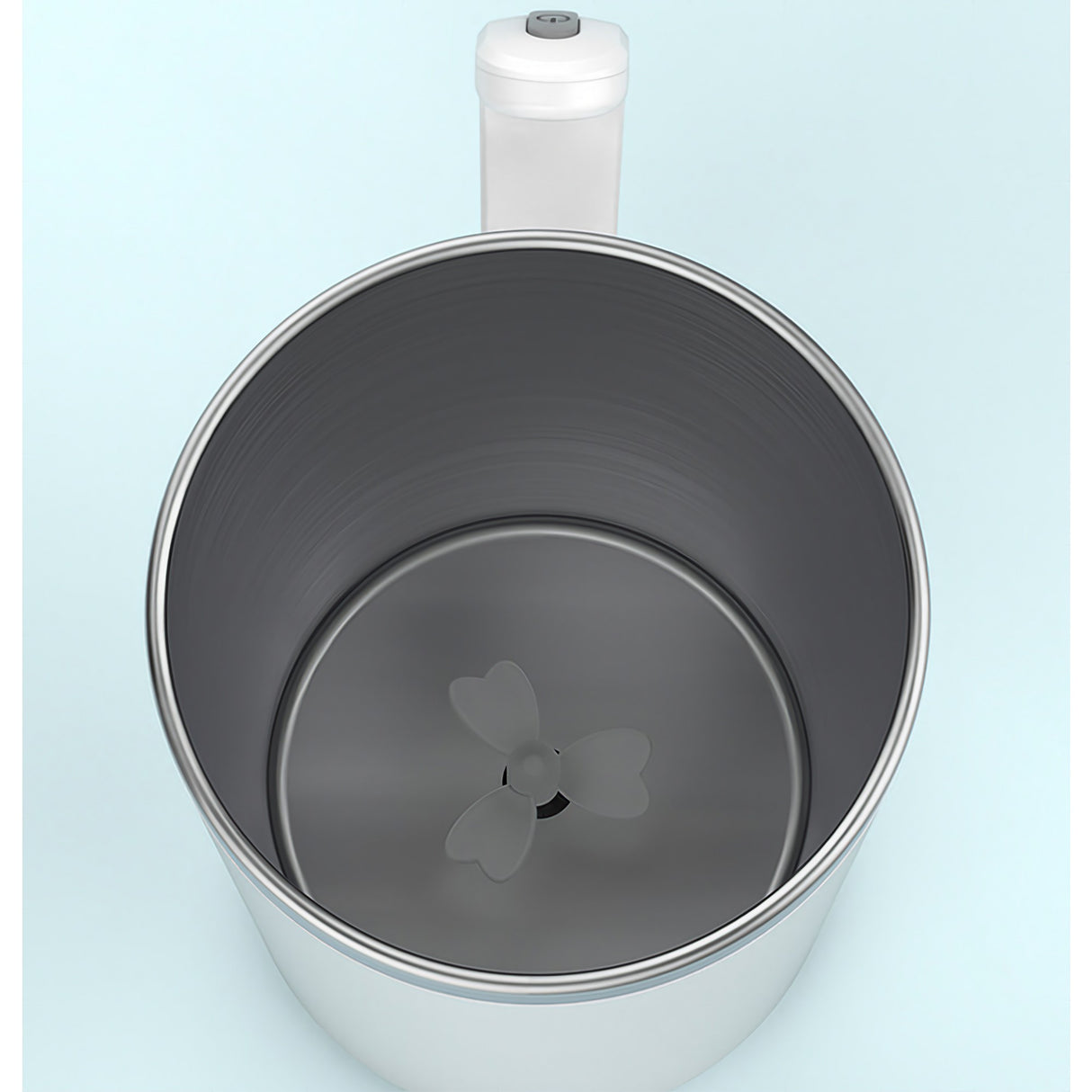 Cana portabila cu mixer incorporat, Vivimall, pe baterii, 380 ml, alb - vivimall.ro