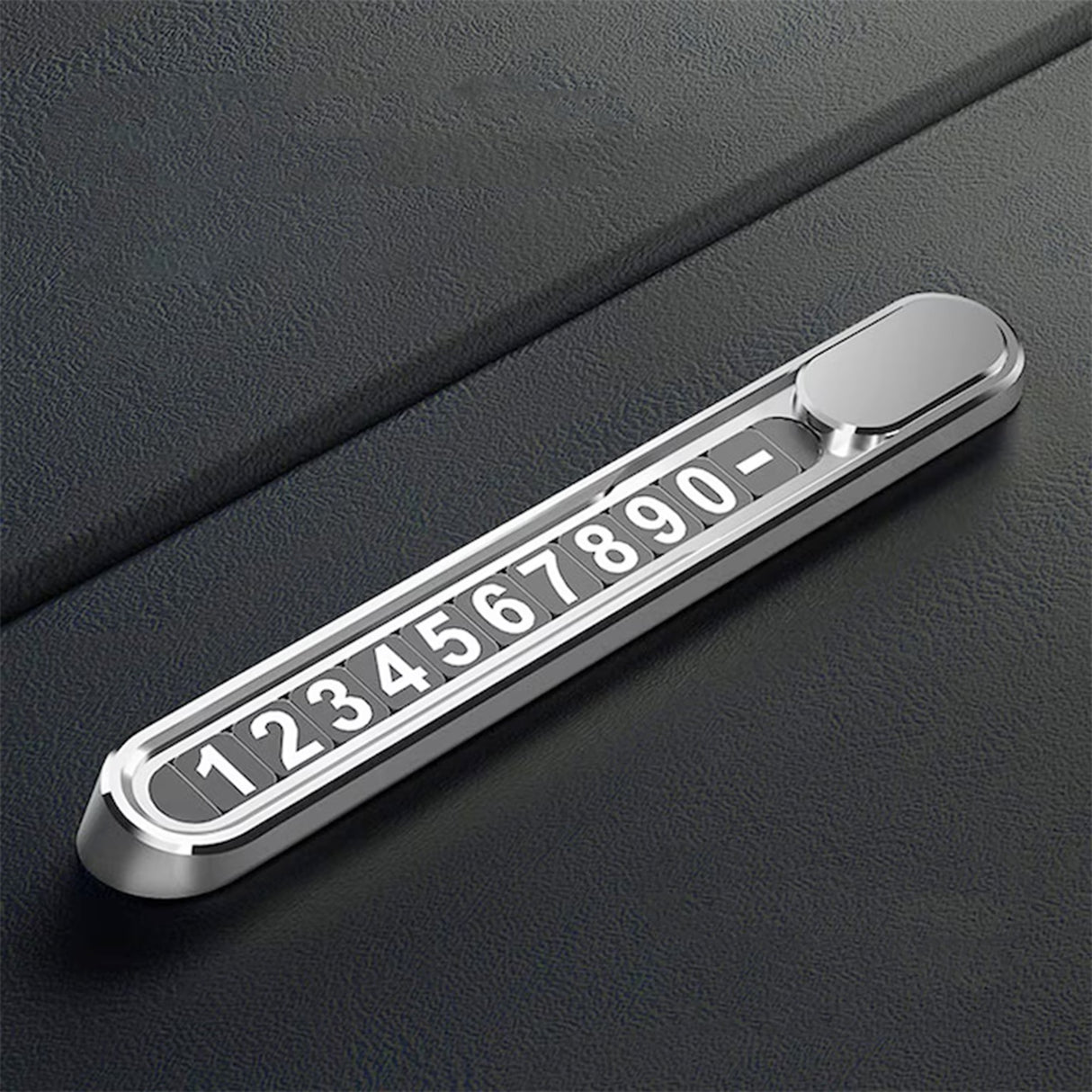 Suport Auto Numar Telefon Parbriz, Flippy, Aliaj de Aluminiu, Lipire cu Banda Dubla Adeziva, 13,8 cm, Argintiu