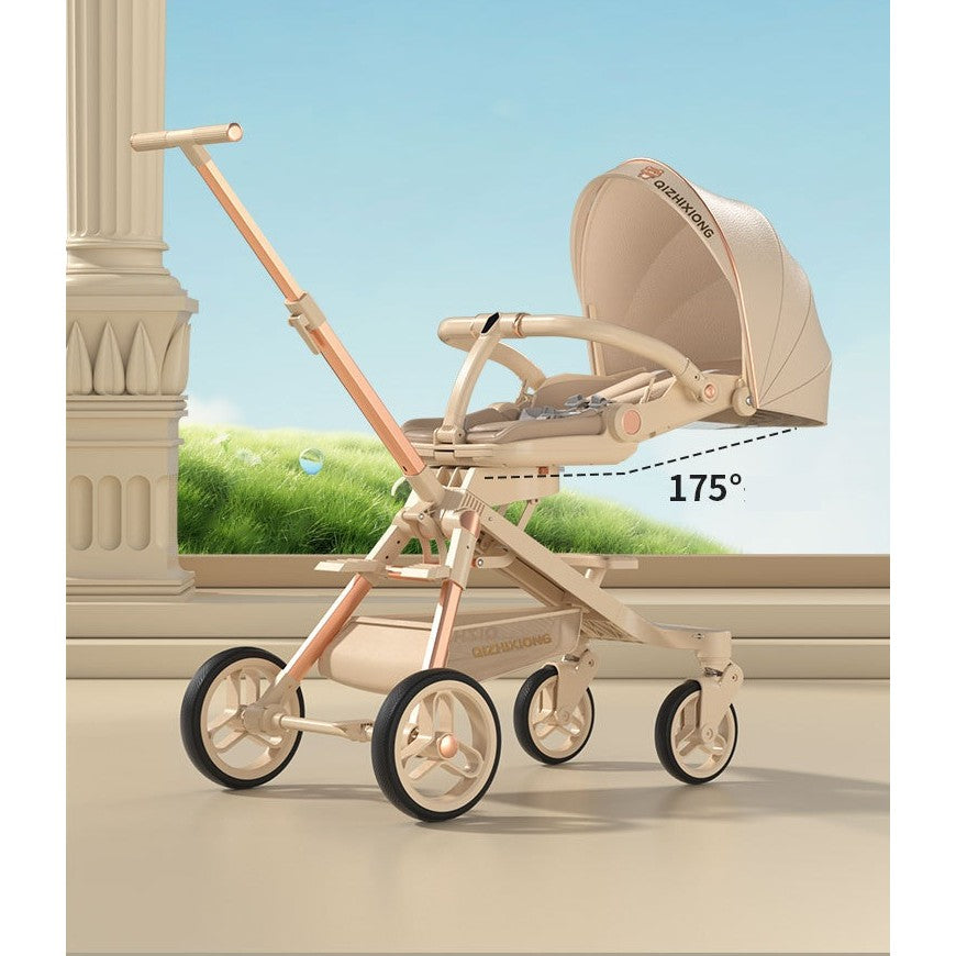 Carucior Sport Vivimall 3in1, 6-36 Luni, Pliabil, Tavita pentru Masa, Pat de Dormit, Centura de Siguranta, Roti 360 Grade, Reversibil, Parasolar, Maner Reglabil, 64 x 35 x 100 cm, Alb