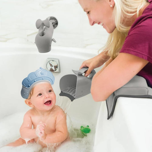 Casca De Dus, Previne Scurgerea Apei Si Samponului Pe Fata, 0-12 Ani, Ajustabila, Din Tpe+Pp, 20 X 23 Cm, Model Coroana - vivimall.ro